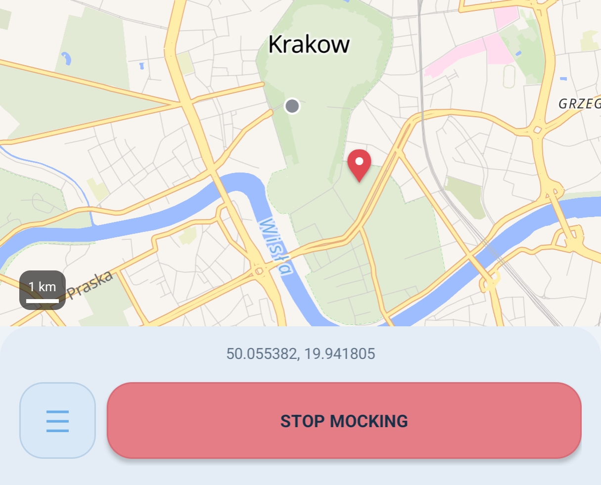 MockGPS application interface